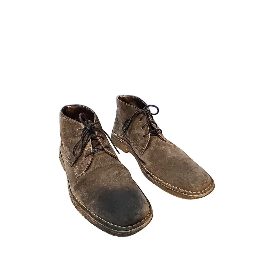 Johnston & Murphy Mens Size 10 M Brown Sheepskin Lace Up Chukka Boots 25-0127